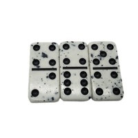 Dominos Double Six Jeu Points Noirs et Blancs Effet Marbre Domino Fournisseur Direct d'Usine