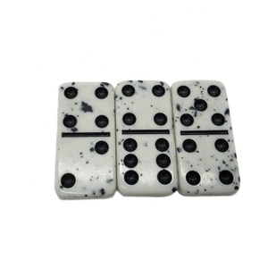 Dominó Doble Seis, Juego de Dominó con Puntos Blancos y Negros, <span class=keywords><strong>Efecto</strong></span> Mármol, Suministro Directo de Fábrica - Product Image 3