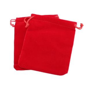 Pochettes en velours rouge légères, personnalisées, imprimées, de haute qualité, à la mode, petites, en gros, avec cordon de serrage, pour accessoires et bijoux - Product Image 5