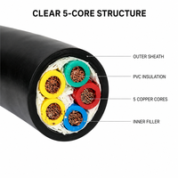 Câble multiconducteur 5x1mm² H05VV-F RVV, câble électrique flexible en cuivre gainé PVC 300/500V pour câblage de machines
