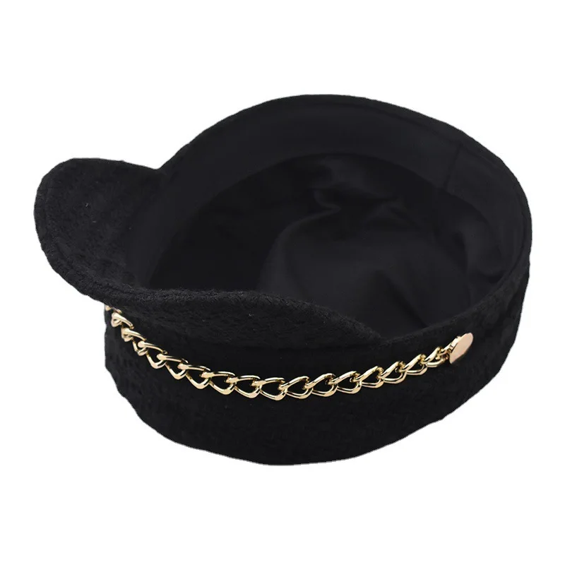Tweed Beret Cap Female Autumn Winter Sailor Hat Captain
