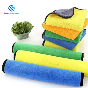 600gsm high quality thicken Coral velvet two-color double-sided Microfiber Cleaning Drying Car Towel