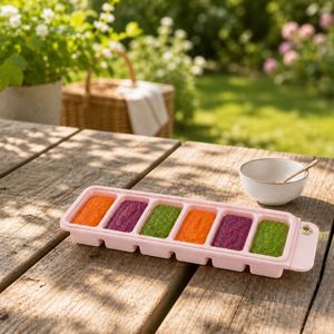 Bac de congélation en silicone alimentaire pour aliments pour bébés, 6 cavités de 30 ml avec couvercle, récipient de stockage à démoulage facile pour purées et sauces - Product Image 4