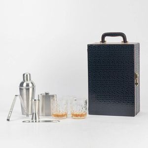 Coffret cadeau rigide de luxe personnalisé pour spiritueux, vin rouge, whisky, champagne, avec poignée en cuir pour bouteille de vin - Product Image 5