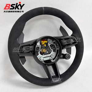 Volant personnalisé en suède avec pommeau de levier de vitesse pour <span class=keywords><strong>Porsche</strong></span> Macan 997 Cayman Panamera 970 997.2 <span class=keywords><strong>S</strong></span> 981 996 991.1 <span class=keywords><strong>911</strong></span> 996 987 991 958 - Product Image 1