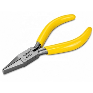 Pince à bec plat professionnelle pour bijoux 130 mm en acier inoxydable avec poignée jaune certifiée CE ISO EPR OEM ODM - Product Image 3