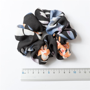 Chouchous élastiques en mousseline de soie à imprimé fleurs, chouchou pour cheveux pour filles, vente en gros, pièces - Product Image 6