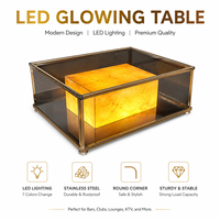 Ensemble de table haute de bar moderne à LED lumineuses, 7 couleurs, en acier inoxydable, pour discothèque, pub, karaoké, fête, événement