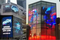 Módulo de Pantalla LED Transparente Personalizado a Todo Color 8K, Malla para Ventana, Brillo de 5000cd, para Exteriores, Bar/Techo, Adobe RGB 90%