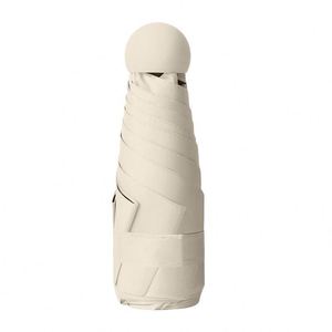 Parapluie pliant manuel 55 cm en pongé, mignon, avec revêtement noir anti-UV complet pour jours de pluie et de soleil - Product Image 1