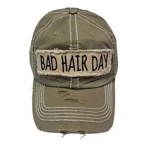 100% Cotton Red Frayed Patch Cap Washed Camo Caps Embroidery Distressed Dad Cap And Vintage Hat