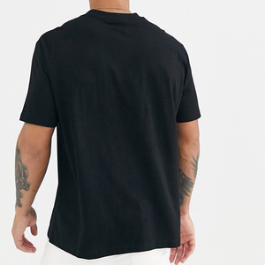 Camisetas al por mayor de alta calidad, estilo boxy, extragrandes, lisas, personalizables, de lujo, 100% algodón, color negro. - Product Image 2