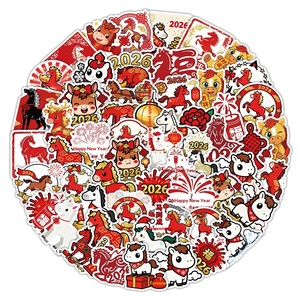 Autocollants créatifs de l'année du cheval 2026, motif poney de dessin animé, cadeau pour enfants, récompense, carnet de notes du Nouvel An chinois, Festival du Printemps - Product Image 5