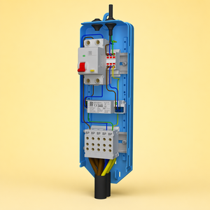 Boîtier <span class=keywords><strong>de</strong></span> <span class=keywords><strong>poteau</strong></span> d'éclairage public avec protection contre les surtensions 10 kV et <span class=keywords><strong>disjoncteur</strong></span> différentiel RCBO, boîte <span class=keywords><strong>de</strong></span> jonction étanche IP54 - Product Image 1
