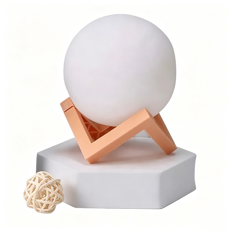 Lune Blanche 8cm + Lumière Blanche - Base ABS - Pile Bouton