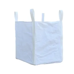 Fibc Big Bags Yellow Pp Woven Bag Firewood Packaging Mesh Jumbo Bag For Cement Sand With Customized Logo