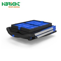 Carrito de Compras Plegable de Plástico de Cuatro Ruedas para Supermercado, Estilo Industrial, para Exteriores, de Dos Niveles, con Capacidad de Carga de 150 kg