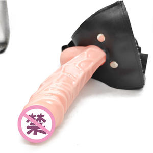 ディルドドンペニスレスビアンカップル大人のおもちゃのための革ハーネスペグのストラップ - Product Image 3