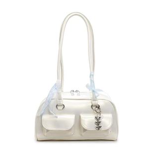 Sac à bandoulière fourre-tout multi-poches en cuir PU avec décoration à glissière et chaînes - Product Image 6