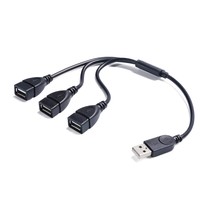 Cable Divisor OTG USB de 3 Puertos, Tipo C Hembra a USB A o 3 USB Hembra, 5V 3A, Carga y Sincronización, 30cm, Se Acepta OEM