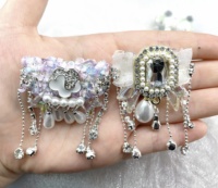 Perles de fantaisie de lune acrylique faites à la main d'usine avec strass pour bricolage stylo à bille résultats de bijoux et composants