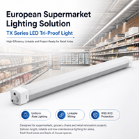 Luminaire LED Tri-proof IP65 Premium pour Supermarché, 150LM/W, Linéaire Raccordable, 20-80W, Angle de Faisceau 120°, Garantie 5 Ans, Ultra Lumineux