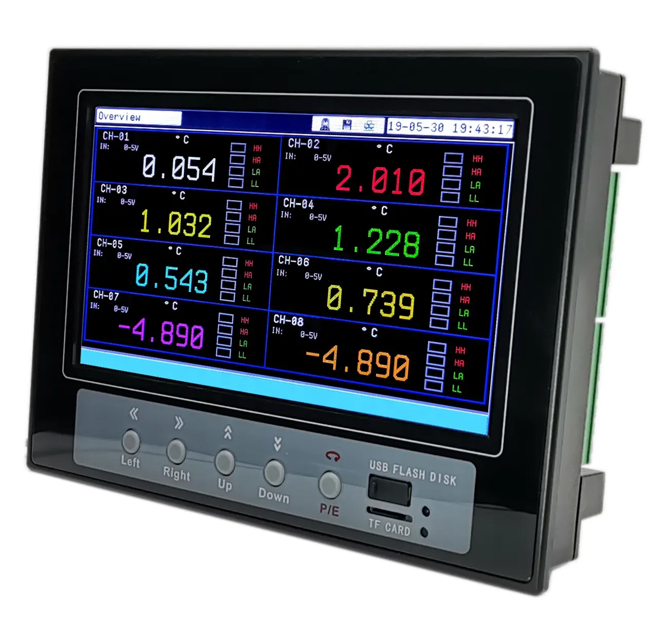 MPR4200S:7''Industrial Universal Digital 8 Mehr kanal 4-20mA Analoger PT100 Thermoelement-Temperatur datenlogger mit USB RS485
