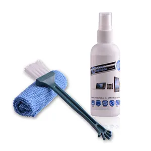 Multi-functional 3 in 1 Professional Screen Cleaning Kit with spray,cleaning cloth and brush for Laptop,Cell Phone,Computer,TV.