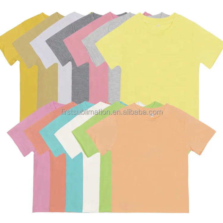 उच्च बनाने की क्रिया 100% पॉलिएस्टर शर्ट रंग कपास महसूस शिशु बच्चों बच्चा टी शर्ट
