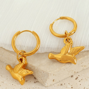 Conjunto de collar y pendientes Golden Bird, joyería de acero inoxidable para mujer, accesorios de moda para regalo - Product Image 2