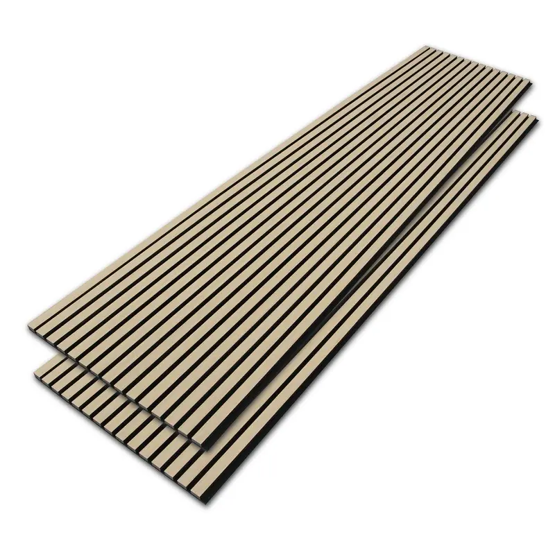Sunwings Natural Oak Wood Slat Acoustic Wall Panel | Stock in US | 2-Pack 23.5'' x 94.5'' 3D Fluted Soundproof Wall Panelling