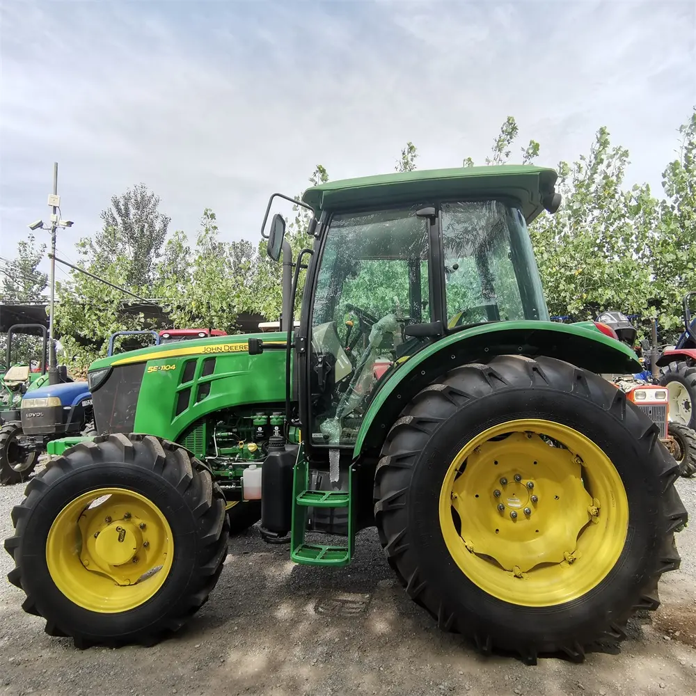 Kullanılan çiftlik traktörü John 110HP Deere tarım çiftlik çiftçi satış kabin ve klima ile kendi traktör