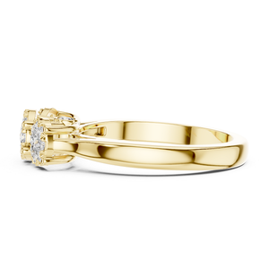Anillo de Diamantes Dorado de Moda para Mujer, Aspecto Elegante y Brillante, Ideal para Bodas, Compromisos, Fiestas y Regalos - Product Image 3