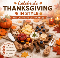 Ensemble de planches à charcuterie en bois d'acacia en forme de feuille d'érable, écologiques, de qualité alimentaire, pour un cadeau de fête de Thanksgiving
