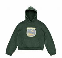 Kaos Hoodie Original Artist Fish Tank Print 100% Katun Dicuci Gaya Musim Gugur Tren Instagram Remaja Modis Patchwork