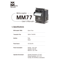 Vente chaude billet de banque US Dollar monnaie nouvelle impulsion RS232 ICT M77 argent monstre Bill accepteur/validateur pour Machine de jeu