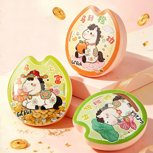 LMLTOP <strong>Lucky</strong> Pony Printed Makeup Sponge <strong>Marshmallow</strong> Soft Powder Puff Non-absorb Liquid Cream Even Coverage For Daily Foundation - Product Image 1