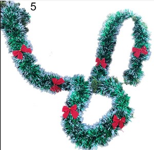 Décoration De Sapin De Noël Guirlande De Perles De Noel Bandes De Laine De Couleur Guirlande De Noël Artificielle Avec Arc - Product Image 4