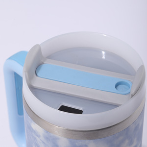 Double Wall Tie-dye 40oz Stainless Steel Mug Straw Vacuum Boba Insulated <b>Cup</b> Car <b>Cold</b> Travel Handgrip Tumbler American Style - Product Image 4