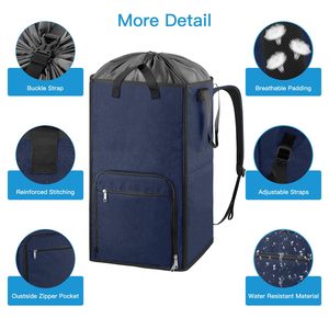 Heavy Duty Laundry <b>Basket</b> Padded Straps Stand up Base Portable <b>Hamper</b> Laundry Backpack <b>for</b> College Students 2 in 1 Laundry Bag - Product Image 2