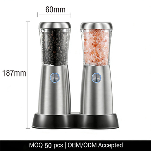 High Quality Sustainable Metal Salt & <b>Pepper</b> Mills External Adjustable Type-C Salt and <b>Pepper</b> With Led Light - Product Image 2