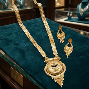 Joyería de moda al por mayor chapada en oro 14K 18K 24K diseño floral joyería India formando collares largos joyería llena de oro de latón - Product Image 4