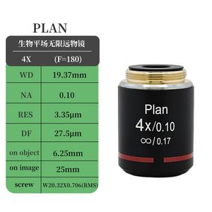 Olympus Biological Microscopes用カスタマイズ可能なブラックアクロマティックインフィニティ対物レンズ - Product Image 2