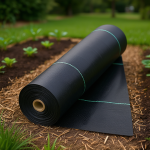 Telo Pacciamante Nero Resistente per Giardino 6 x 100 Piedi in PP Intrecciato per Controllo Erbacce e Copertura del Terreno per Giardini e Vialetti - Product Image 2