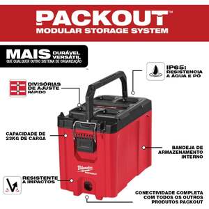 Caja de Herramientas Compacta de Plástico Resistente al Agua 's 48-22-8422 PACKOUT Roja - Product Image 6