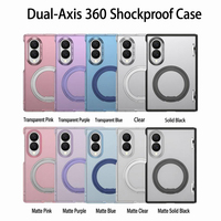 Étui de téléphone pliable antichoc à double charnière transparent anti-jaunissement de qualité supérieure avec protection à 360° °   Support rotatif pour Samsung Galaxy Z Fold 8
