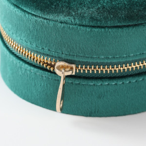 Wholesale Portable Round Jewellery Storage Organizer Case Display <b>Small</b> Velvet Travel Jewelry <b>Box</b> Chinese Style With Zipper - Product Image 6