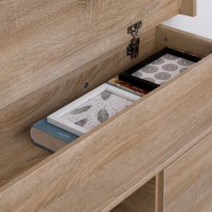 Mueble de sala de estar con soporte de TV, mesa moderna minimalista, armario de TV nulo con luz led - Product Image 4