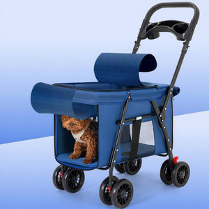 Luxury Eco-friendly ABS 4-wheel Lightweight Fabric Pet Stroller for Small Medium Large Dogs <b>Foldable</b> Custom Detachable 15kg Huyo - Product Image 1