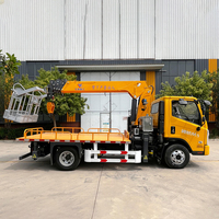 Nouvelle grue montée sur camion de chantier robuste, force de levage de 6,3 tonnes, hauteur de levage de 15 m, moteur et pompe haute puissance, équipement de construction